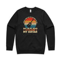 In My Head I'm Playing My Guitar AS Colour Stencil Crew Sweatshirt Unisex Black Sweatshirt Music Printed In Australia