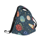Rocket and Planets In Space - Neoprene Lunch Bag Neoprene Lunch Bag Printed Offshore