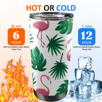 Flamingo Leaves - 20oz Mobile Tumbler with Lid (Black Lock)