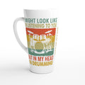 Personalised Drummer, In My Head I'm Drumming White Latte 17oz Ceramic Mug Default Title Personalised Latte Mug Globally Fulfilled Music