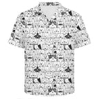 Cat Crowd Men's Crinkle Hawaiian Shirt