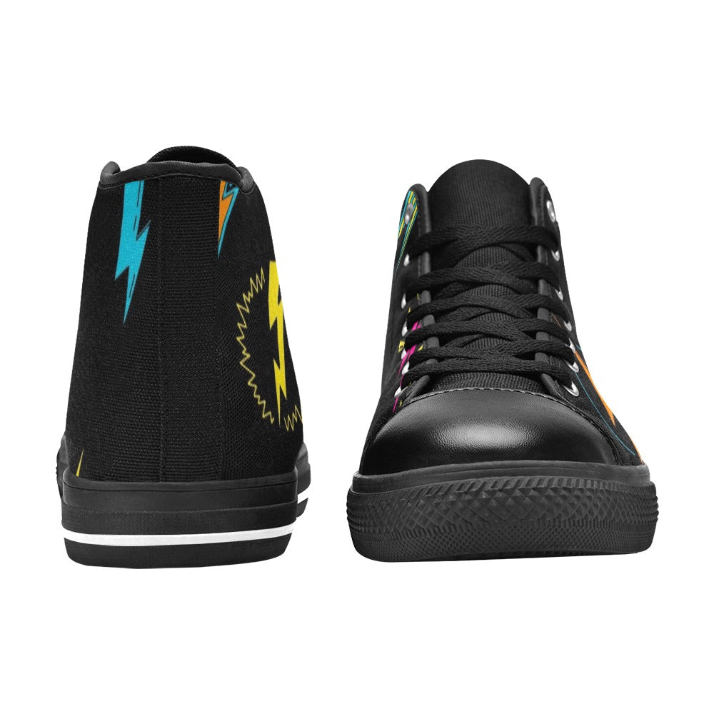 Fun Lightning - Kids High Top Canvas Shoes