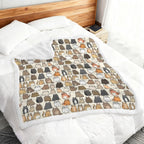 Lots Of Cats - Double-Layer Fleece Blanket 51"x59"