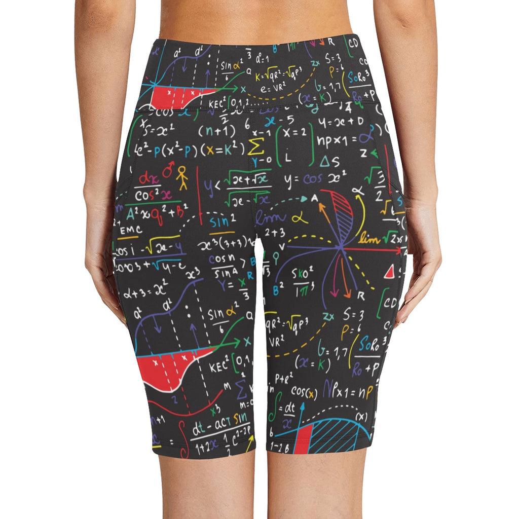 Colourful Maths Formulas Women's Bike Shorts With Side Pockets Women's Bike Shorts Maths Printed Offshore