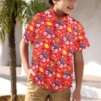 Comic Book Red - Junior Kids Hawaiian Shirt