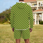 Rubber Ducks On Green Men's Lightweight Sun Hoodie & Shorts Set