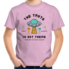 The Truth Is Out There, Alien UFO - Kids Youth T-Shirt Pink Kids Youth T-shirt Printed In Australia Sci Fi