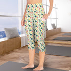 Pineapple Tropical - Women's High Waist Pocket Capri Yoga Leggings