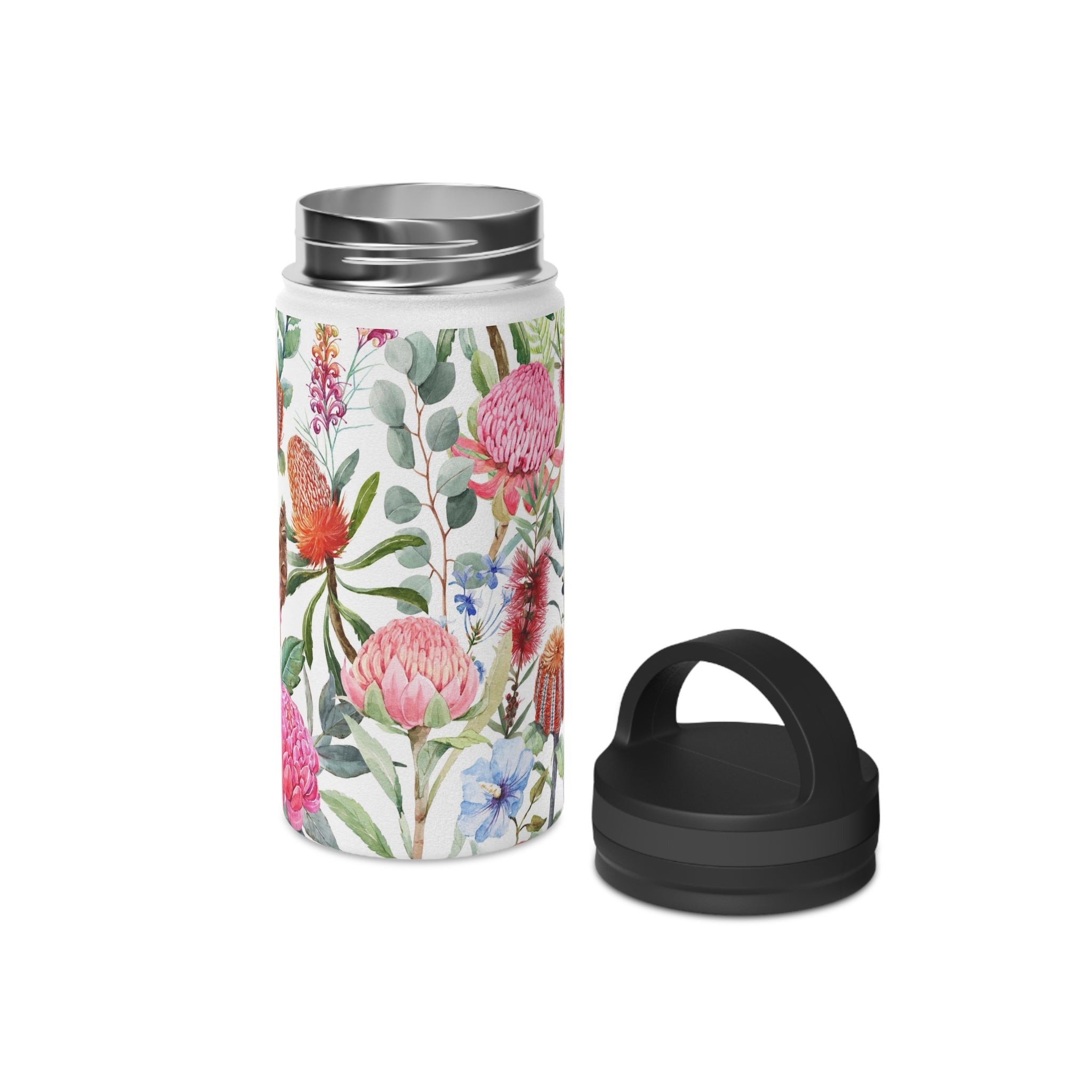 Australian Native Flowers Stainless Steel Water Bottle, Handle Lid Stainless Steel Water Bottle With Handle Lid Globally Fulfilled Plants
