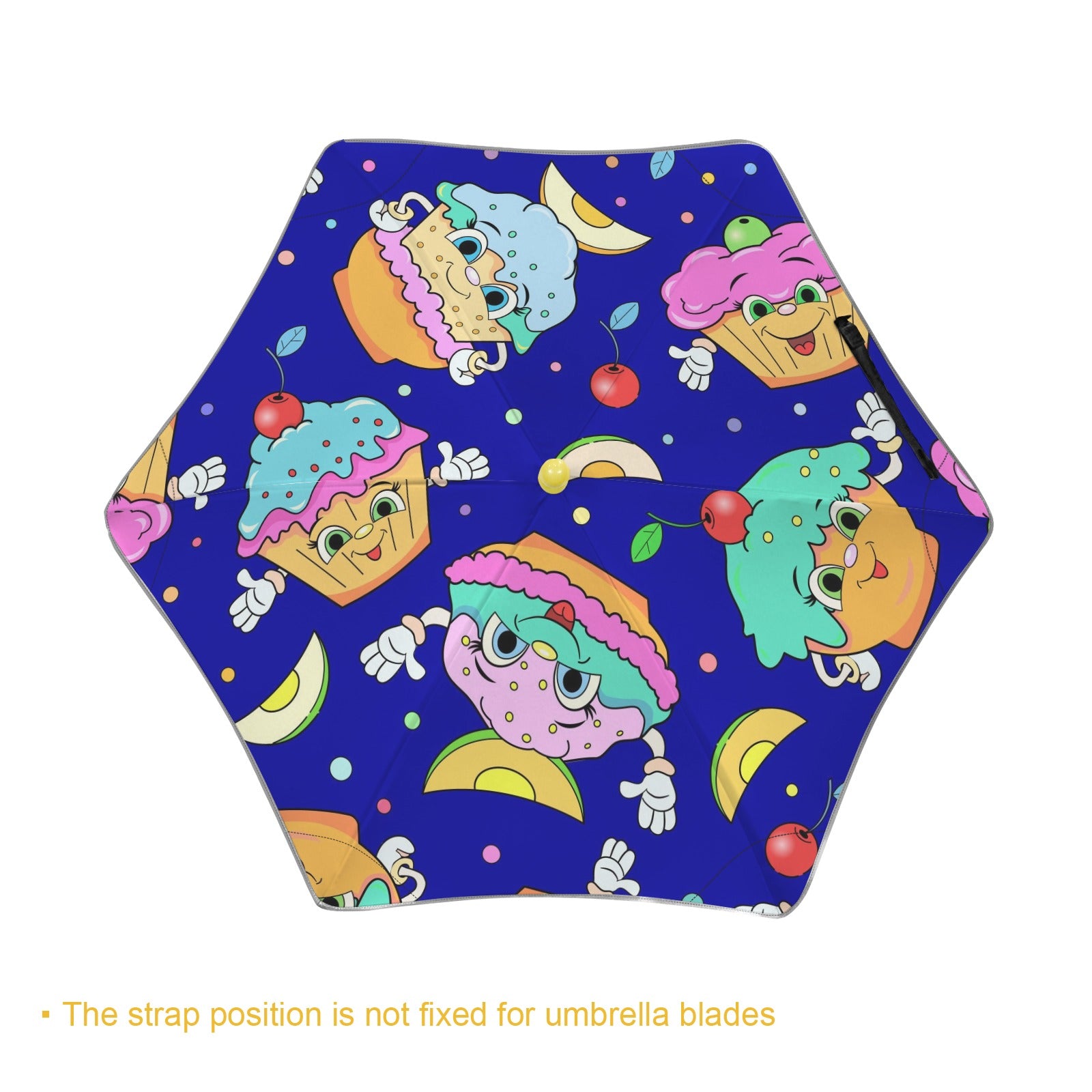 Cute Cartoon Cupcakes Kids Safe Round Corner Umbrella Kids Safe Round Corner Umbrella Food Printed Offshore