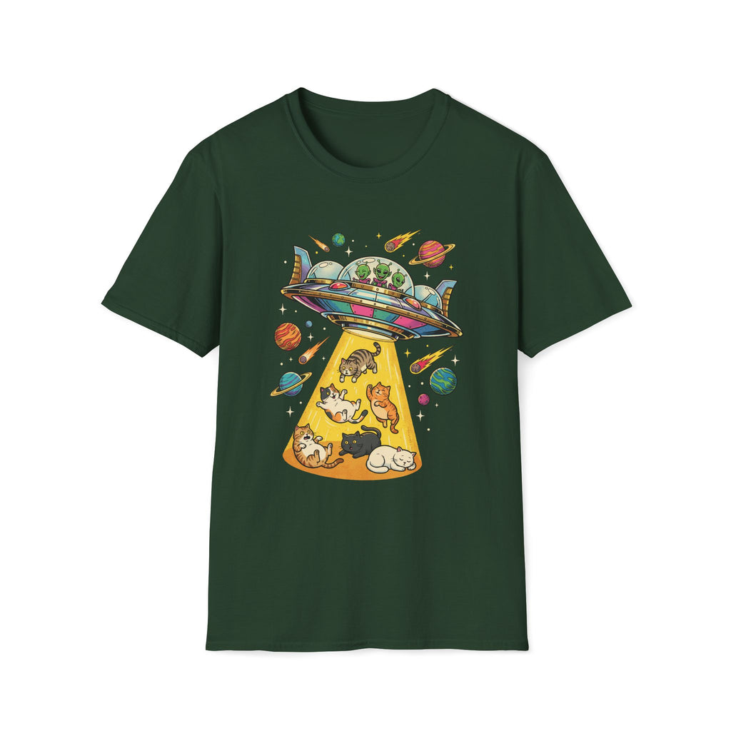 UFO Cat Abduction Unisex T-Shirt Unisex Adult T-shirt animal Globally Fulfilled Sci Fi