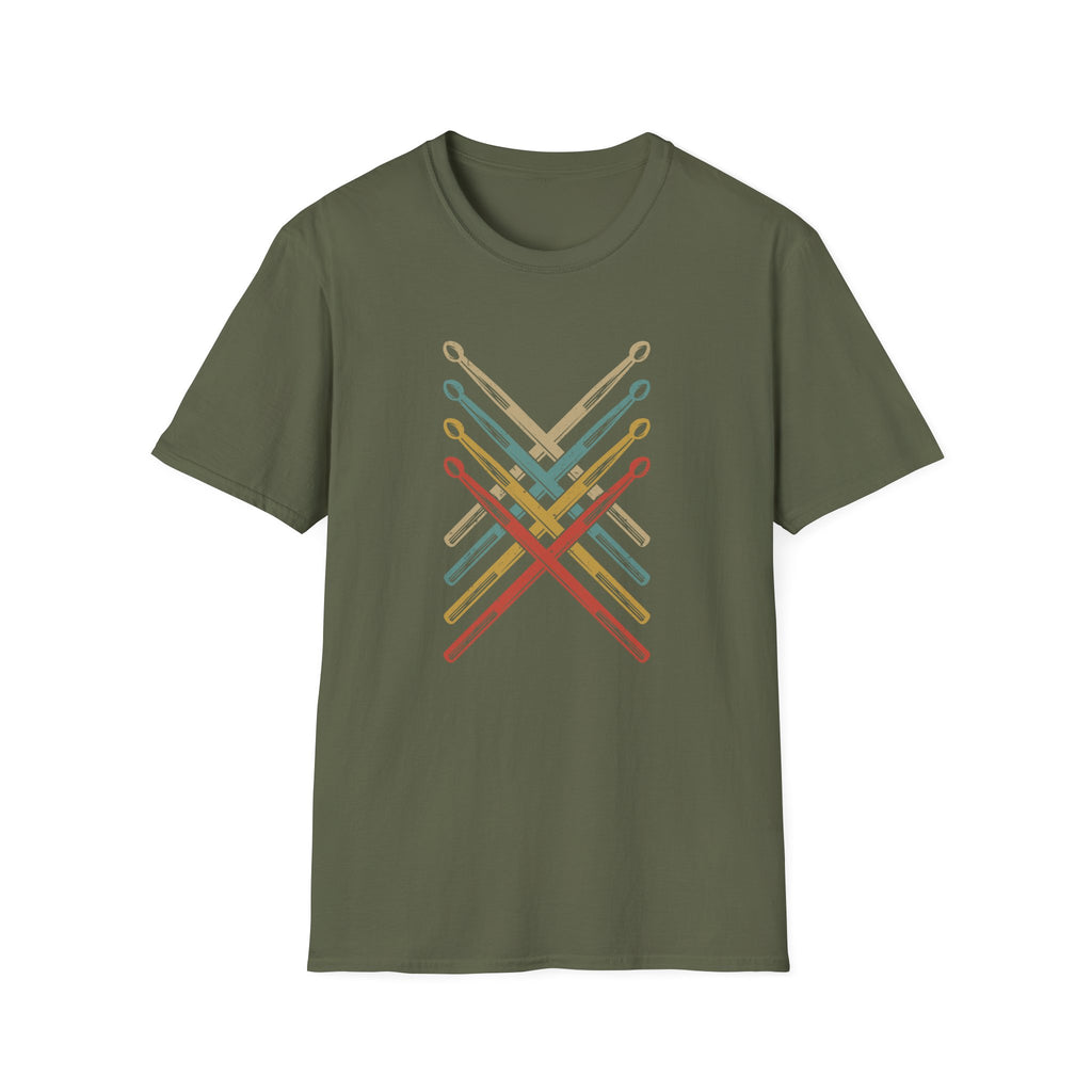 Retro Drumsticks - Unisex Softstyle T-shirt