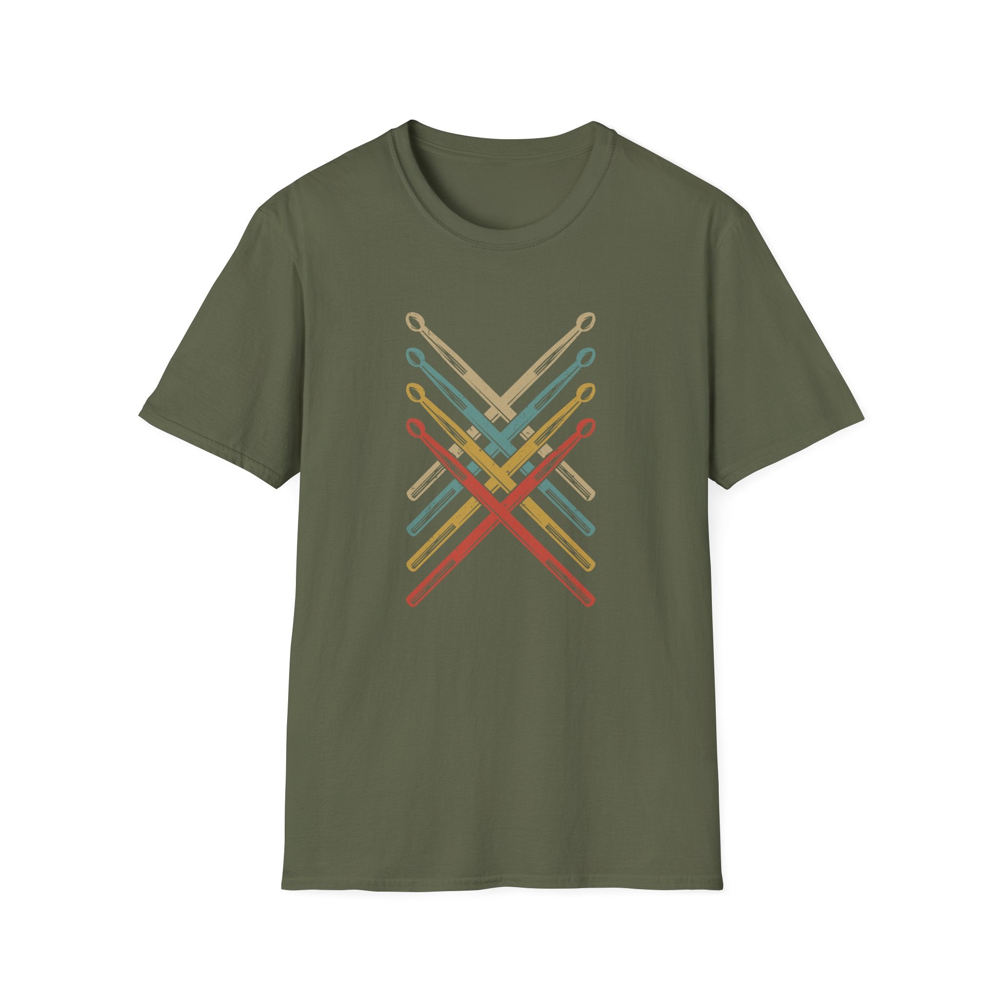 Retro Drumsticks - Unisex Softstyle T-shirt