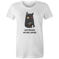 Life Begins After Coffee - Womens T-shirt White Womens T-shirt Coffee Printed In Australia
