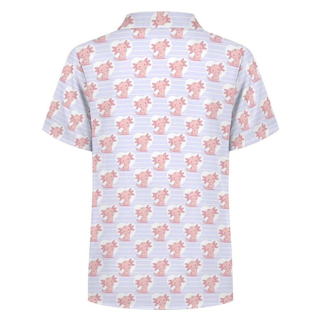 Axolotl Love Kids Cotton Short Sleeve Shirt