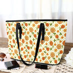 Graphic Floral PU Leather Tote Bag Large