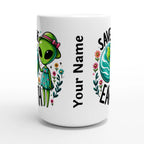 Personalised - Save The Earth, Alien - White 15oz Ceramic Mug Personalised 15oz Mug customise Environment Globally Fulfilled personalise Sci Fi