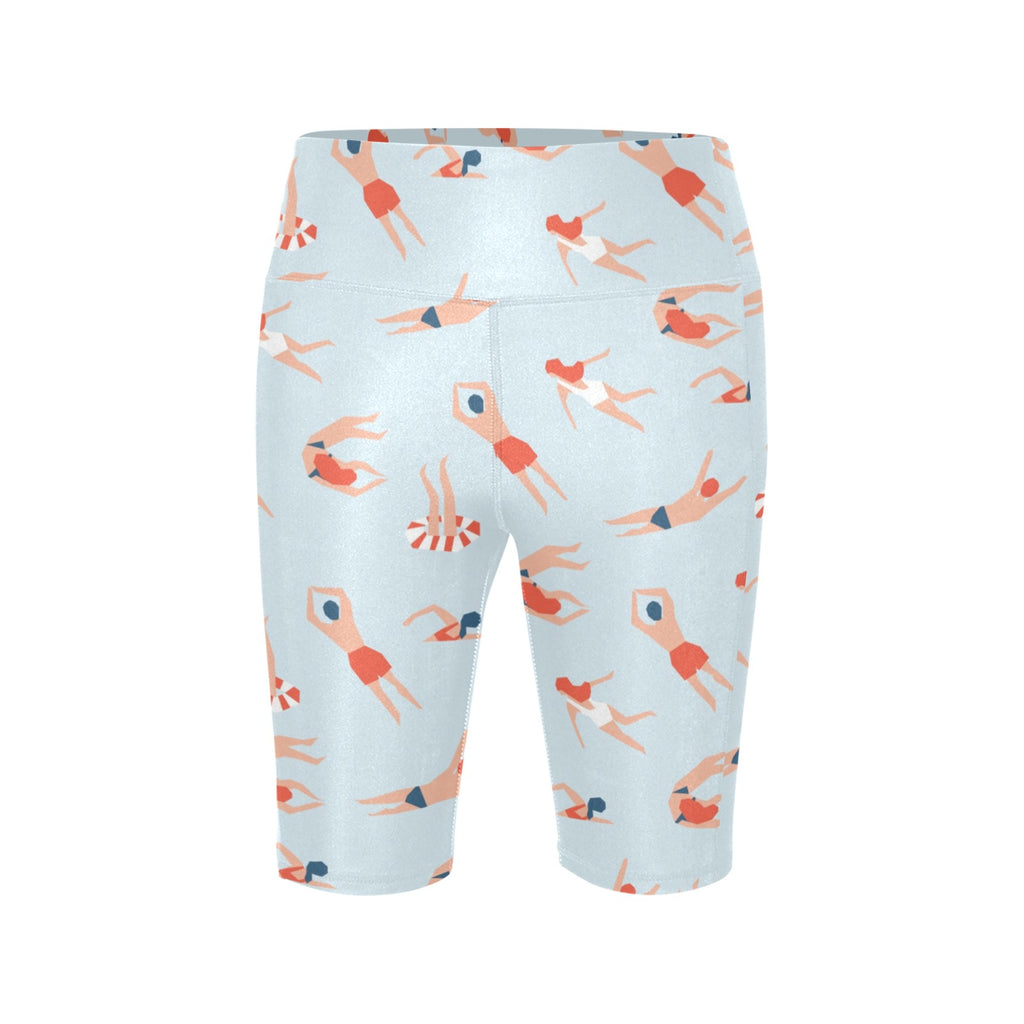 Summer Swim Women's Bike Shorts With Side Pockets Women's Bike Shorts Printed Offshore Summer
