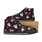 Pink Hearts - Kids' High Top Canvas Shoes Kids High Top Canvas Shoes Love Printed Offshore