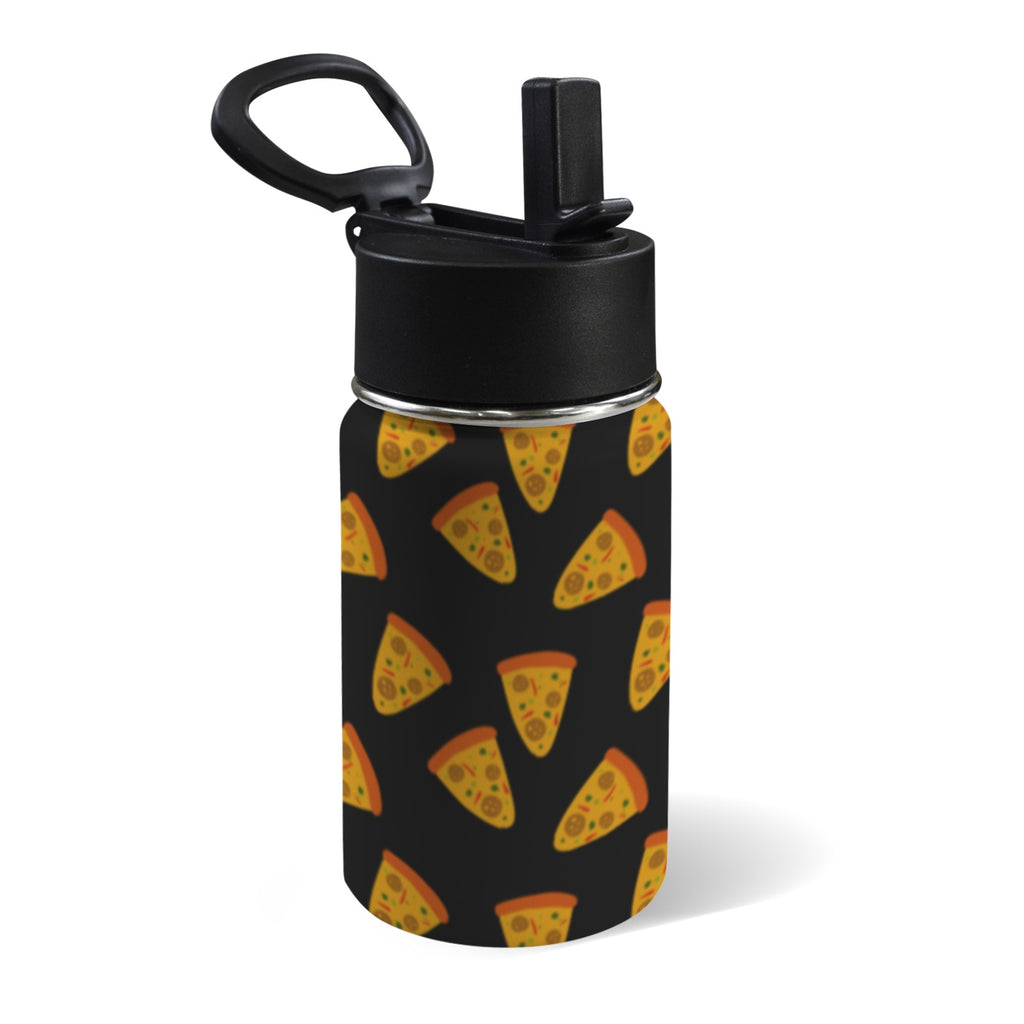 Pizzas 12oz Kids Water Bottle with Straw Lid