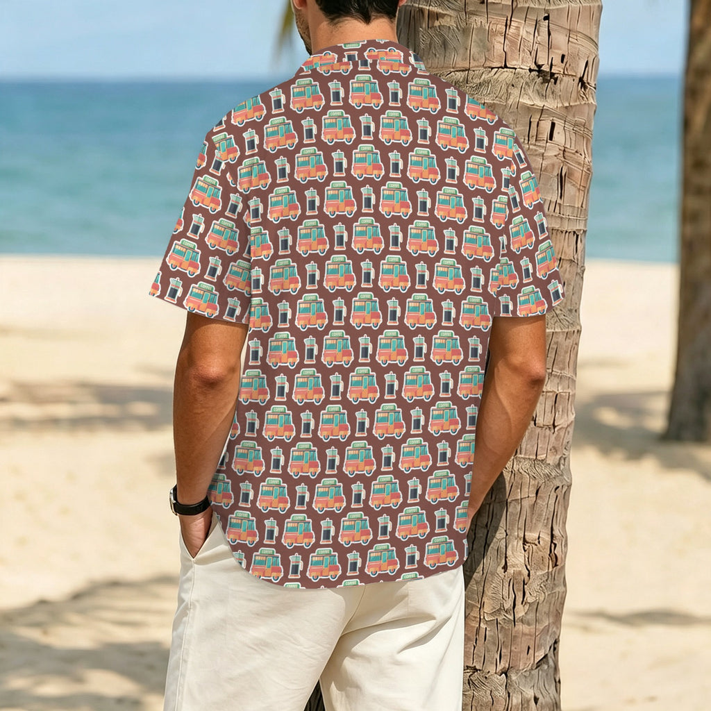 Coffee Van Men's Crinkle Hawaiian Shirt