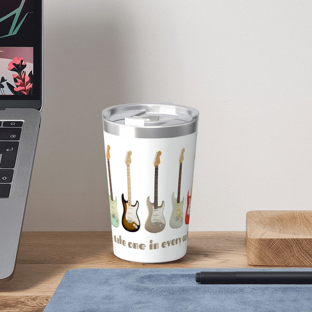 Guitars In Every Colour Small Stainless Steel Travel Mug Cup 12oz/350ml