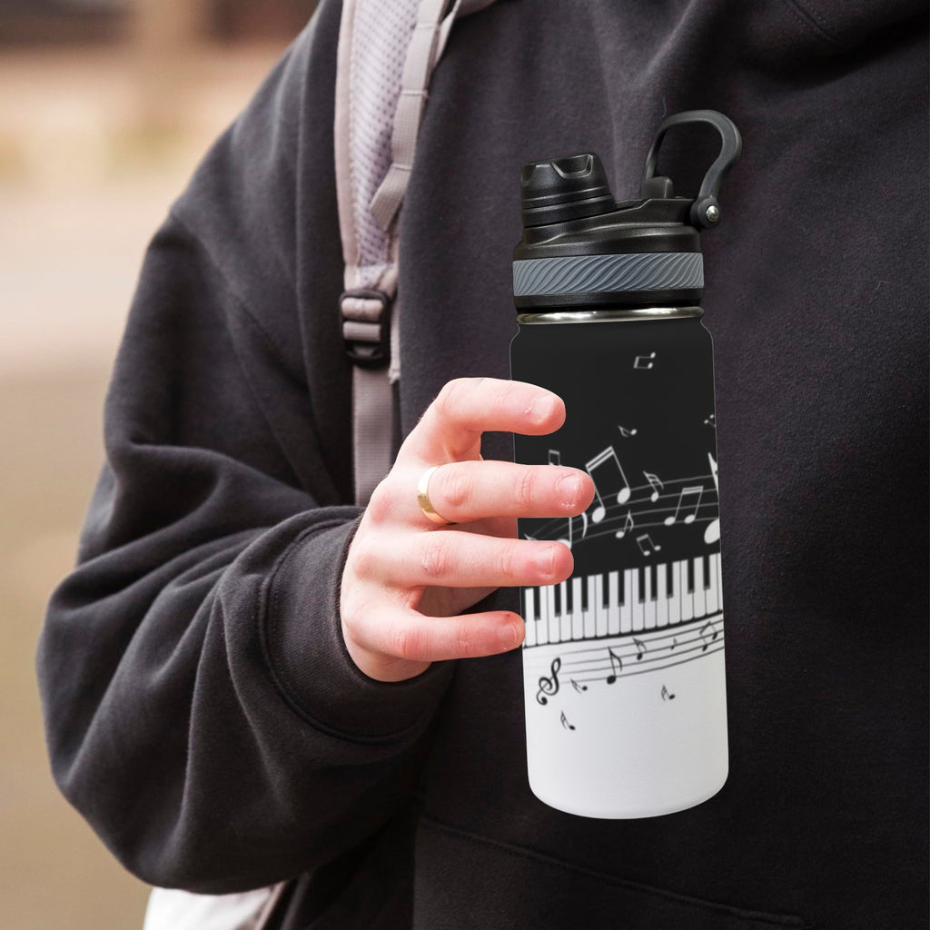 Piano Insulated Water Bottle with Dual-Use Lid (18oz) Insulated Water Bottle with Dual-Use Lid (18oz) Music Printed Offshore