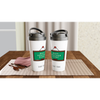 Personalise - Best Teacher Ever, Blackboard - White 15oz Stainless Steel Travel Mug Personalised Travel Mug Globally Fulfilled Teacher