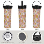 Faded Floral 20oz Tea Tumbler with Carry Handle