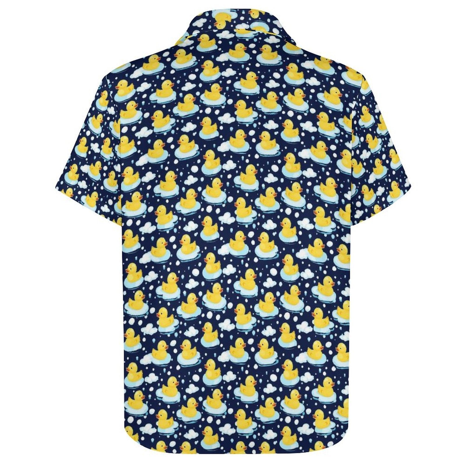 Rubber Ducks On Dark Women's Short-Sleeve Button Up Shirt