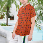 Halloween Black Cats Senior Kids Hawaiian Shirt