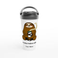 Personalised No Talkie Before Coffee, Sloth White 15oz Stainless Steel Travel Mug Default Title Personalised Travel Mug animal Coffee Customise Globally Fulfilled Personalise