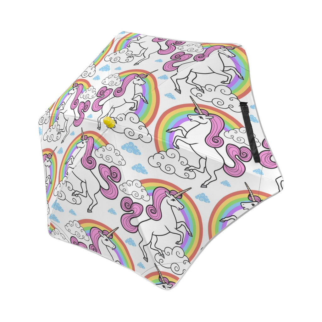 Cartoon Unicorn Rainbow Kids Safe Round Corner Umbrella One Size Kids Safe Round Corner Umbrella animal Printed Offshore