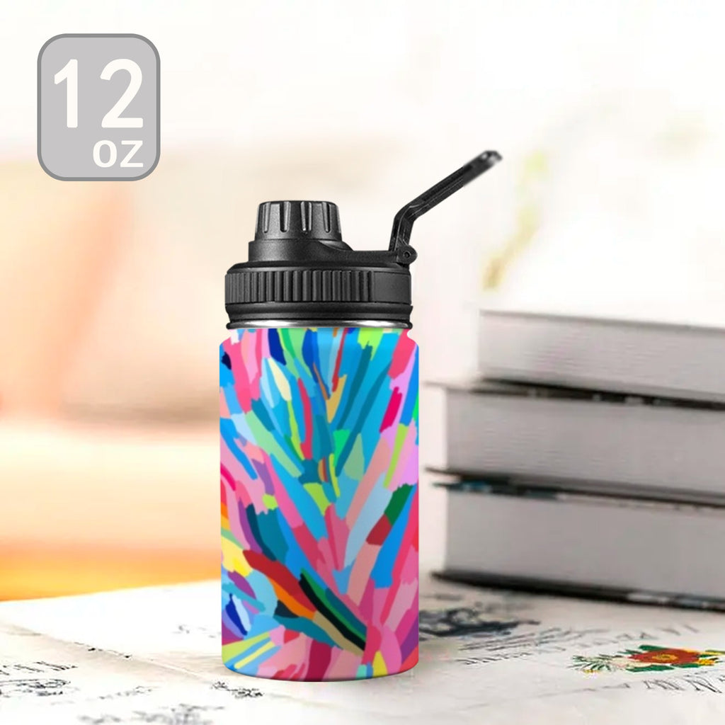 Brushstrokes - Kids Water Bottle with Chug Lid (12 oz) Kids Water Bottle with Chug Lid Printed Offshore