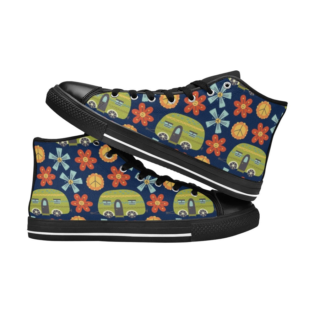 Hippie Caravan - Men's High Top Canvas Shoes