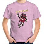 Yes I Can - Kids Youth T-Shirt Pink Kids Youth T-shirt Motivation Positivity Printed In Australia