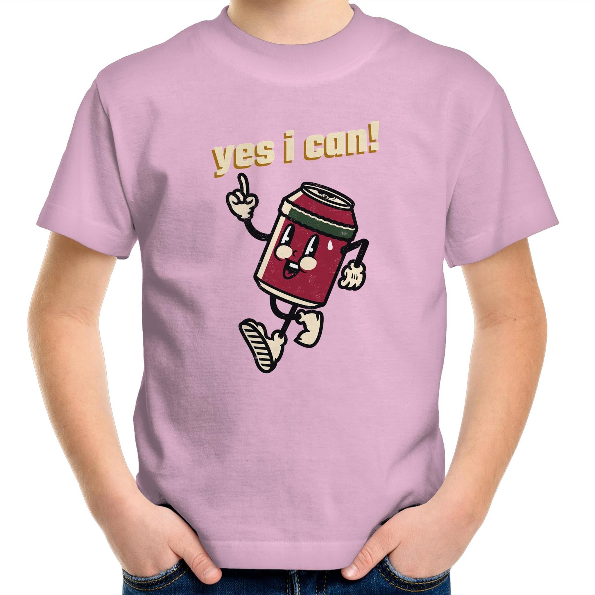 Yes I Can - Kids Youth T-Shirt Pink Kids Youth T-shirt Motivation Positivity Printed In Australia
