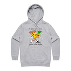 Pineapple Pizza - Womens Hoodie Grey Marle Womens Hoodie Food Printed In Australia