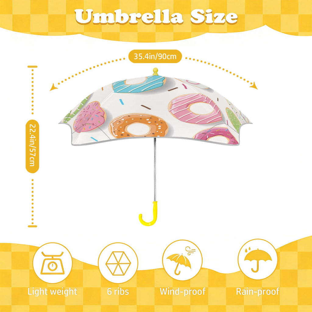 Doughnuts Kids Safe Round Corner Umbrella Kids Safe Round Corner Umbrella animal Food Printed Offshore