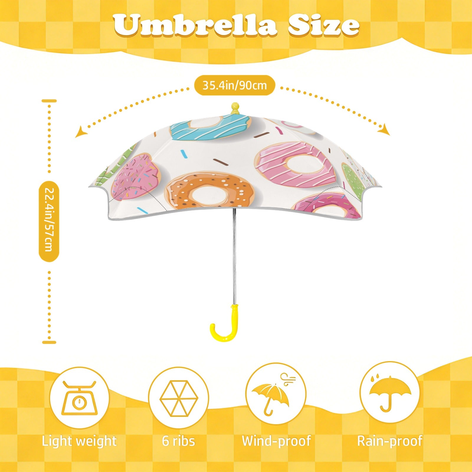 Doughnuts Kids Safe Round Corner Umbrella Kids Safe Round Corner Umbrella animal Food Printed Offshore