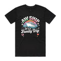 Aw Ship, It's A Family Trip Mens Cruise T-shirt Black Mens Cruise T-shirt Cruise Printed In Australia