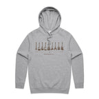 Guitar Timeline - Mens Hoodie Grey Marle Mens Hoodie Music Printed In Australia