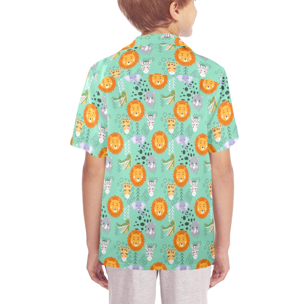 Safari Animals Senior Kids Hawaiian Shirt