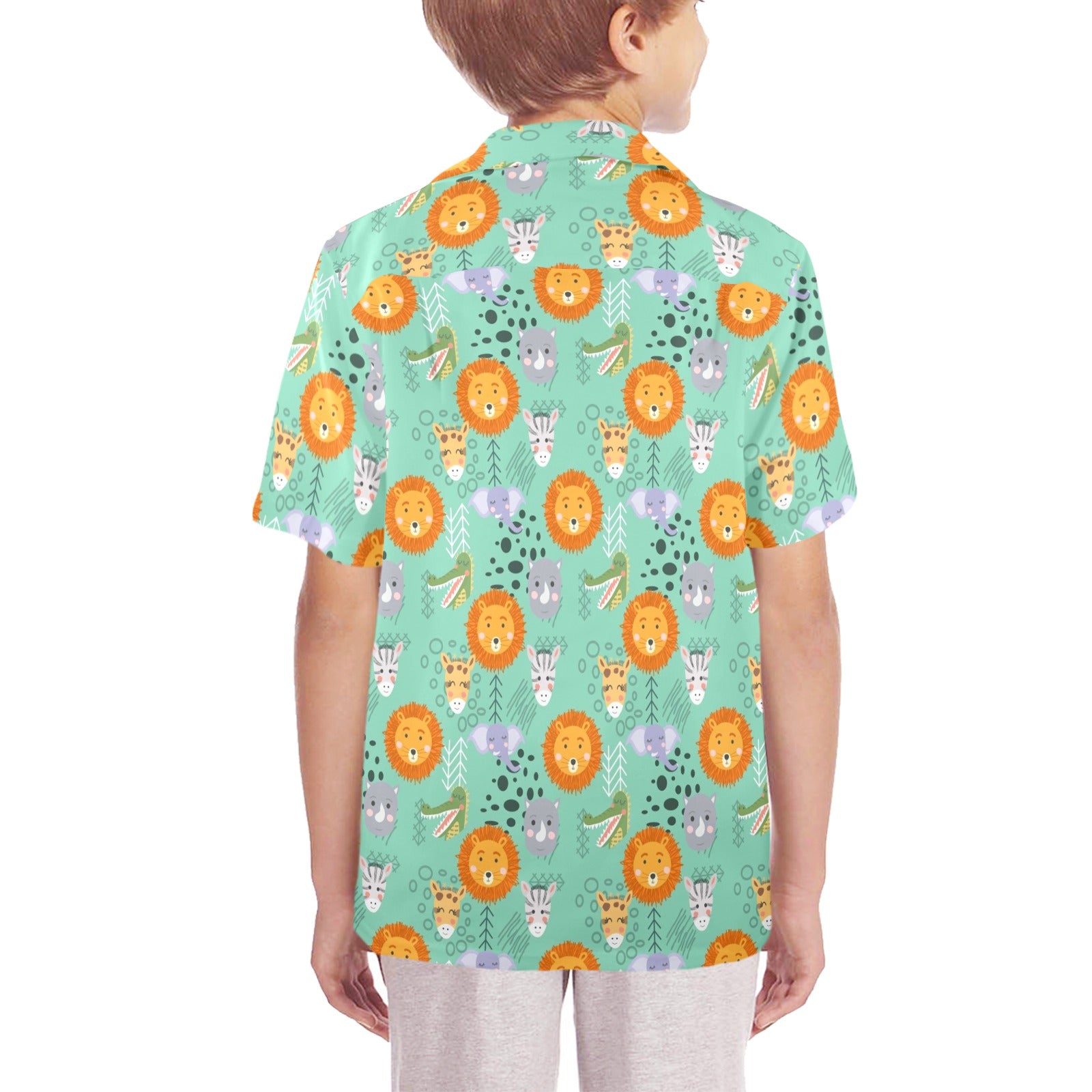 Safari Animals Senior Kids Hawaiian Shirt