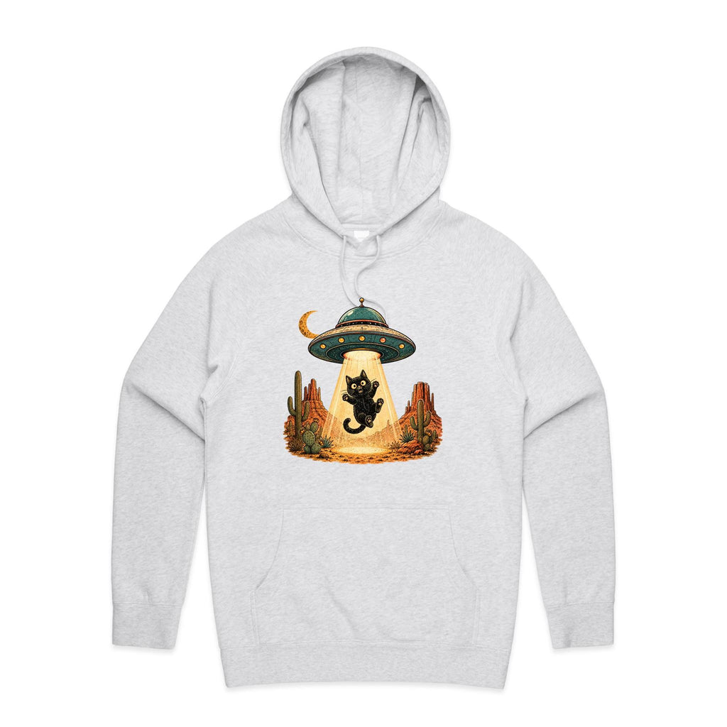 Black Cat Alien UFO Abduction Men's AS Colour Hoodie