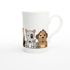 Dog Line - White 10oz Porcelain Slim Mug Porcelain Mug animal Globally Fulfilled