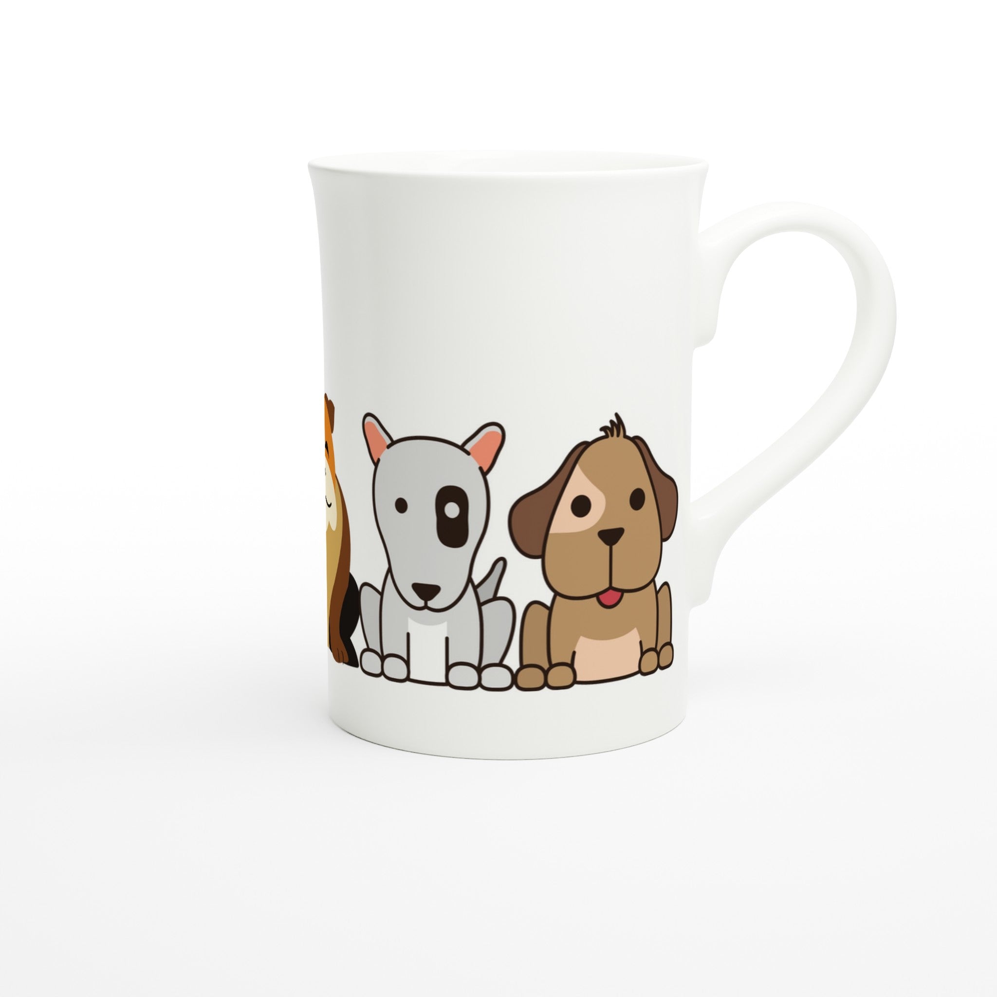 Dog Line - White 10oz Porcelain Slim Mug Porcelain Mug animal Globally Fulfilled