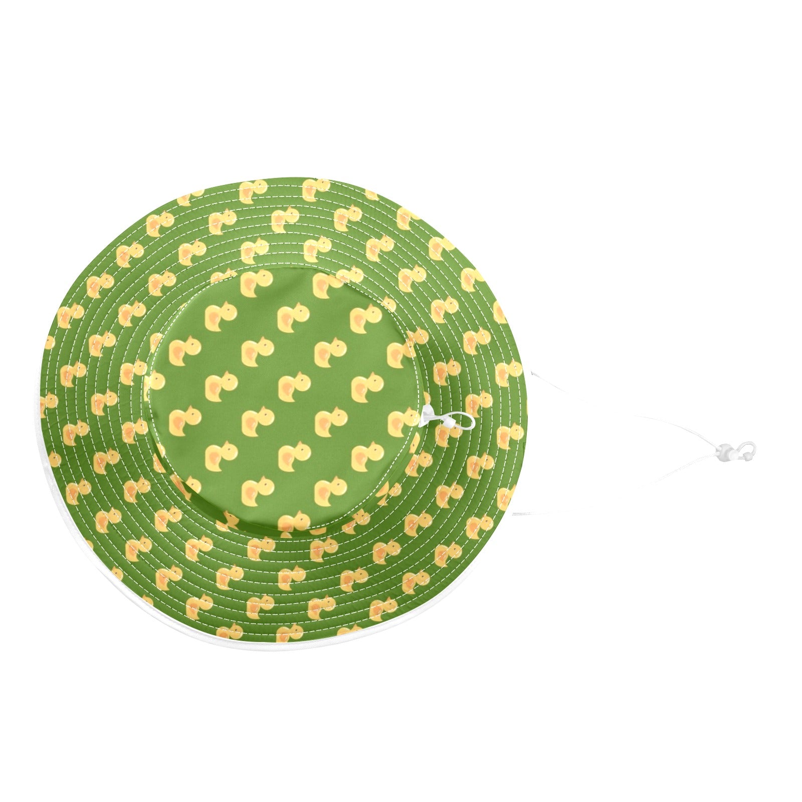 Rubber Ducks On Green Wide Brim Bucket Hat Wide Brim Bucket Hat animal Printed Offshore