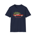 Retro Christmas Tree On Car - Unisex Softstyle T-Shirt