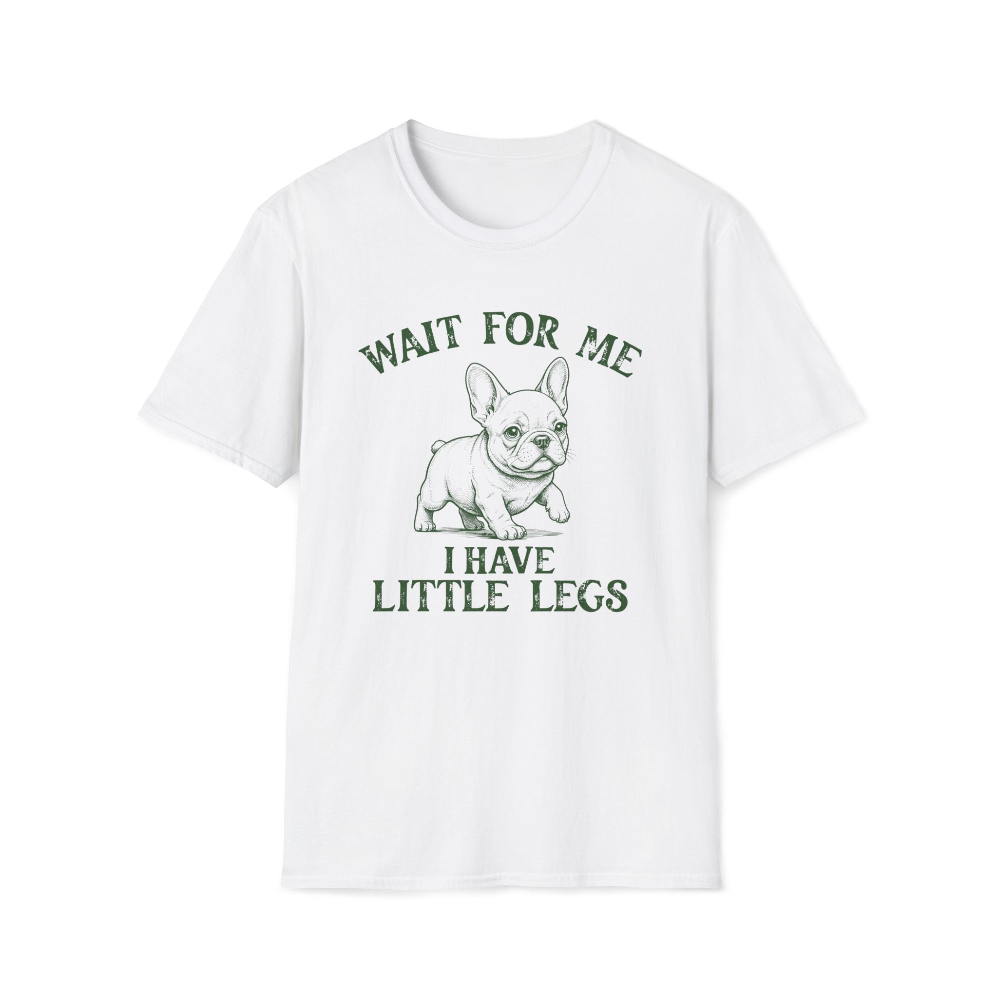 Wait For Me French Bulldog Unisex T-Shirt White Unisex Adult T-shirt animal Globally Fulfilled